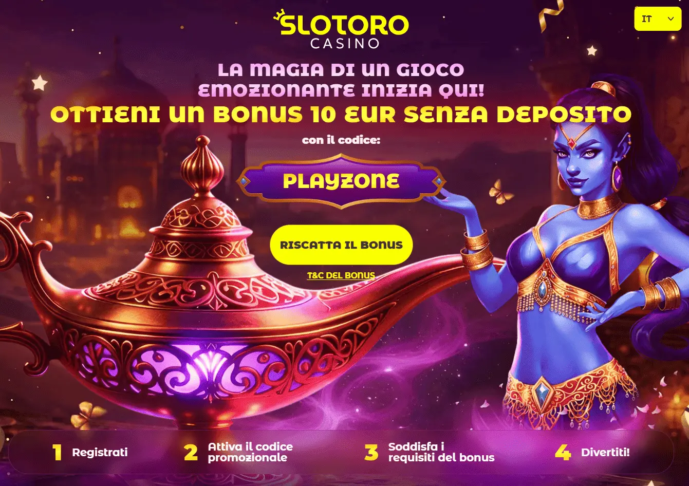 Slotoro casino bonus senza deposito 10 euro